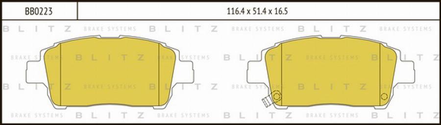 Blitz BB0223 - Kit de plaquettes de frein, frein à disque cwaw.fr