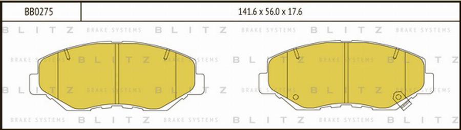 Blitz BB0275 - Kit de plaquettes de frein, frein à disque cwaw.fr