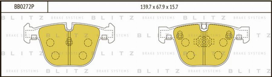 Blitz BB0272P - Kit de plaquettes de frein, frein à disque cwaw.fr