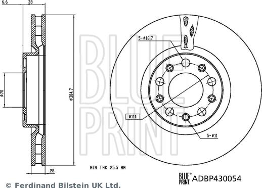 Blue Print ADBP430054 - Disque de frein cwaw.fr