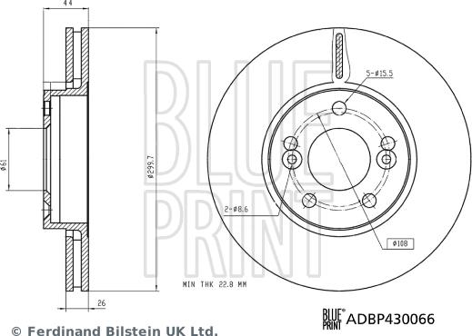 Blue Print ADBP430066 - Disque de frein cwaw.fr