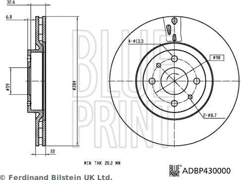 Blue Print ADBP430000 - Disque de frein cwaw.fr