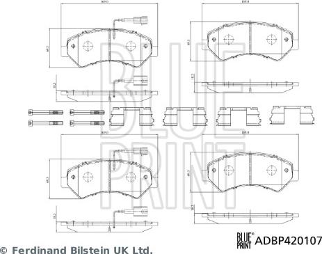 Blue Print ADBP420107 - Kit de plaquettes de frein, frein à disque cwaw.fr