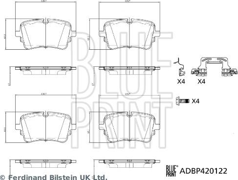 Blue Print ADBP420122 - Kit de plaquettes de frein, frein à disque cwaw.fr