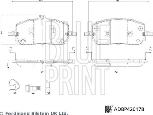 Blue Print ADBP420178 - Kit de plaquettes de frein, frein à disque cwaw.fr