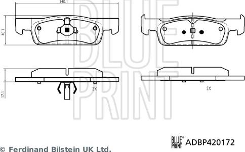 Blue Print ADBP420172 - Kit de plaquettes de frein, frein à disque cwaw.fr