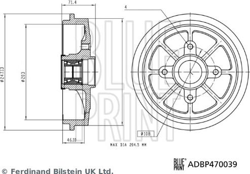 Blue Print ADBP470039 - Tambour de frein cwaw.fr