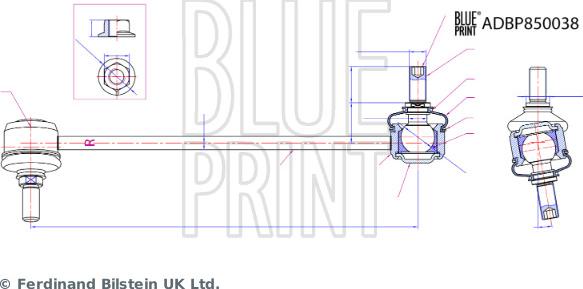 Blue Print ADBP850038 - Entretoise / tige, stabilisateur cwaw.fr