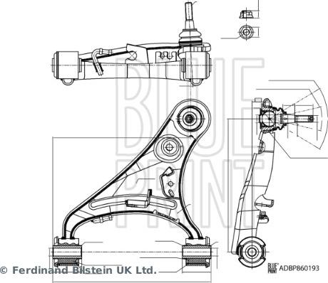 Blue Print ADBP860193 - Bras de liaison, suspension de roue cwaw.fr