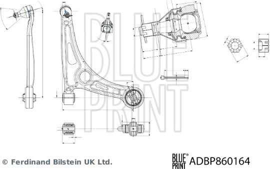 Blue Print ADBP860164 - Bras de liaison, suspension de roue cwaw.fr