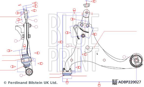 Blue Print ADBP860187 - Bras de liaison, suspension de roue cwaw.fr