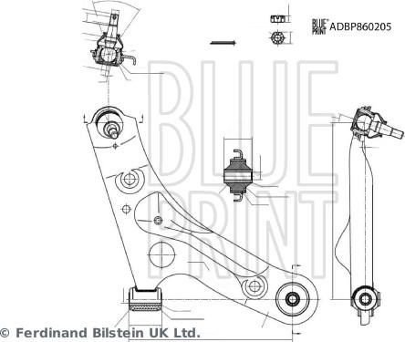 Blue Print ADBP860205 - Bras de liaison, suspension de roue cwaw.fr