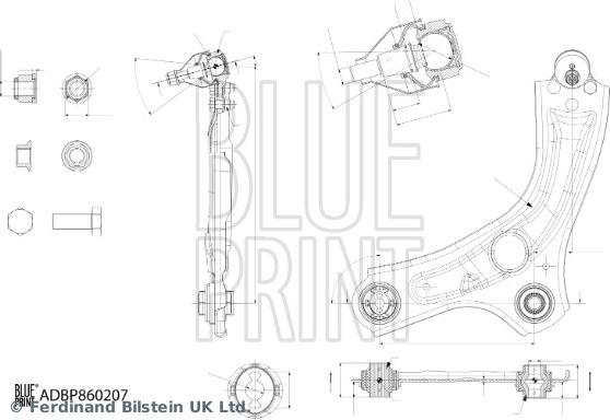 Blue Print ADBP860207 - Bras de liaison, suspension de roue cwaw.fr