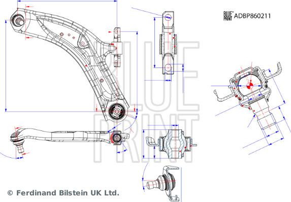 Blue Print ADBP860211 - Bras de liaison, suspension de roue cwaw.fr