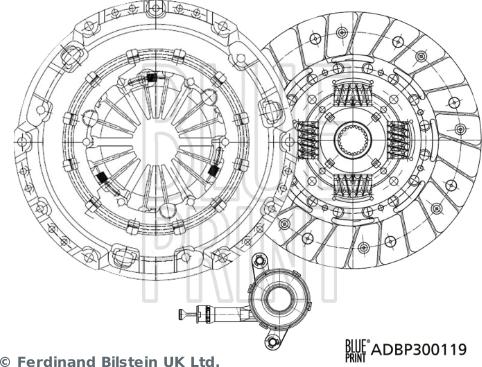 Blue Print ADBP300119 - Kit d'embrayage cwaw.fr