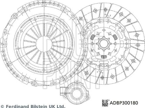 Blue Print ADBP300180 - Kit d'embrayage cwaw.fr