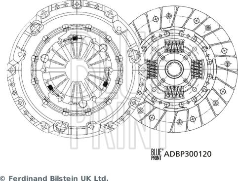 Blue Print ADBP300120 - Kit d'embrayage cwaw.fr