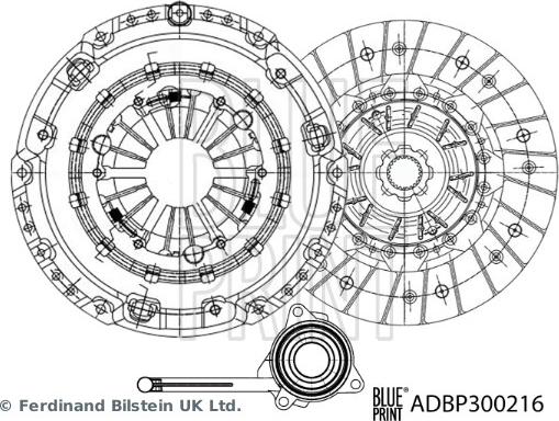 Blue Print ADBP300216 - Kit d'embrayage cwaw.fr