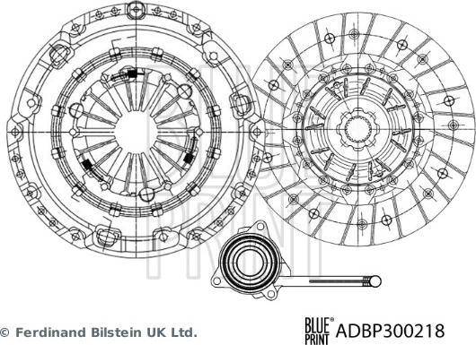 Blue Print ADBP300218 - Kit d'embrayage cwaw.fr