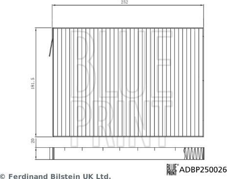 Blue Print ADBP250026 - Filtre, air de l'habitacle cwaw.fr