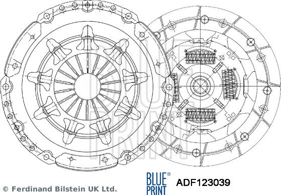 Blue Print ADF123039 - Kit d'embrayage cwaw.fr