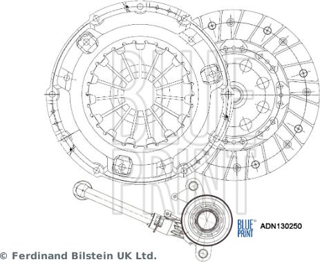 Blue Print ADN130250 - Kit d'embrayage cwaw.fr