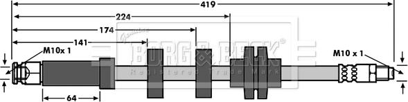 Borg & Beck BBH6646 - Flexible de frein cwaw.fr