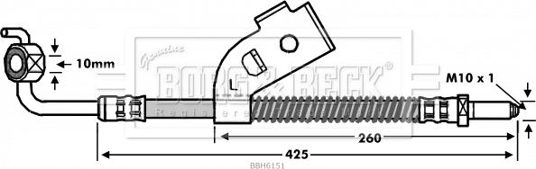 Borg & Beck BBH6151 - Flexible de frein cwaw.fr