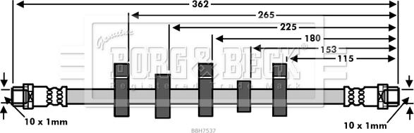 Borg & Beck BBH7537 - Flexible de frein cwaw.fr