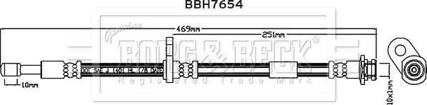 Borg & Beck BBH7654 - Flexible de frein cwaw.fr