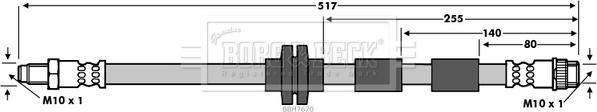 Borg & Beck BBH7670 - Flexible de frein cwaw.fr