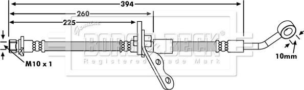 Borg & Beck BBH7347 - Flexible de frein cwaw.fr