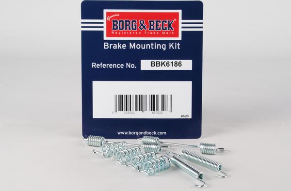 Borg & Beck BBK6186 - Kit d'accessoires, mâchoires de frein de stationnement cwaw.fr