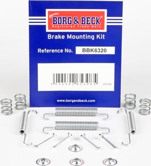 Borg & Beck BBK6320 - Kit d'accessoires, mâchoires de frein de stationnement cwaw.fr