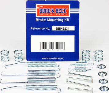 Borg & Beck BBK6231 - Kit d'accessoires, mâchoire de frein cwaw.fr