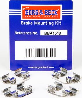 Borg & Beck BBK1548 - Kit d'accessoires, plaquette de frein à disque cwaw.fr