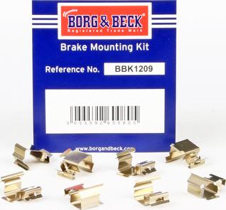 Borg & Beck BBK1209 - Kit d'accessoires, plaquette de frein à disque cwaw.fr