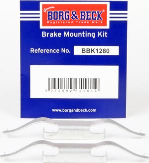 Borg & Beck BBK1280 - Kit d'accessoires, plaquette de frein à disque cwaw.fr