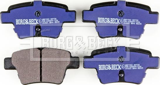 Borg & Beck BBP1983 - Kit de plaquettes de frein, frein à disque cwaw.fr