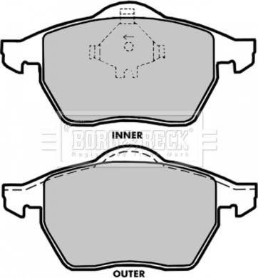 Borg & Beck BBP1696 - Kit de plaquettes de frein, frein à disque cwaw.fr