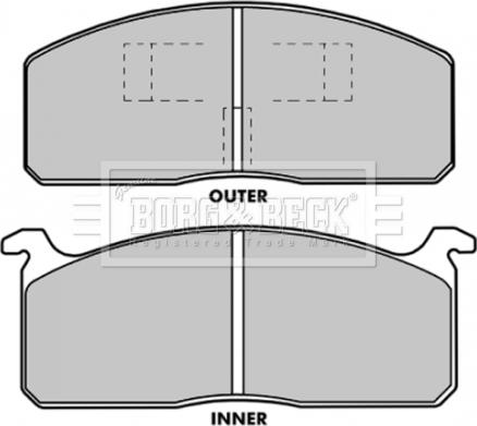 Borg & Beck BBP1204 - Kit de plaquettes de frein, frein à disque cwaw.fr