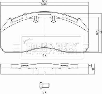 Borg & Beck BBP33004HD - Kit de plaquettes de frein, frein à disque cwaw.fr