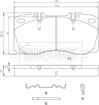 Borg & Beck BBP33006 - Kit de plaquettes de frein, frein à disque cwaw.fr