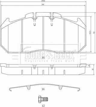 Borg & Beck BBP33003 - Kit de plaquettes de frein, frein à disque cwaw.fr