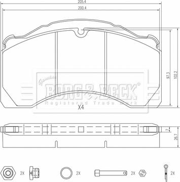 Borg & Beck BBP33002 - Kit de plaquettes de frein, frein à disque cwaw.fr