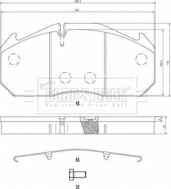 Borg & Beck BBP33018 - Kit de plaquettes de frein, frein à disque cwaw.fr