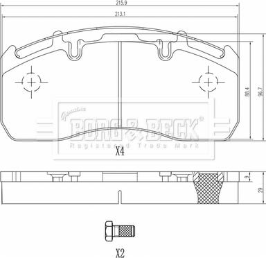 Borg & Beck BBP33013 - Kit de plaquettes de frein, frein à disque cwaw.fr