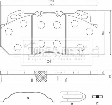 Borg & Beck BBP33012 - Kit de plaquettes de frein, frein à disque cwaw.fr