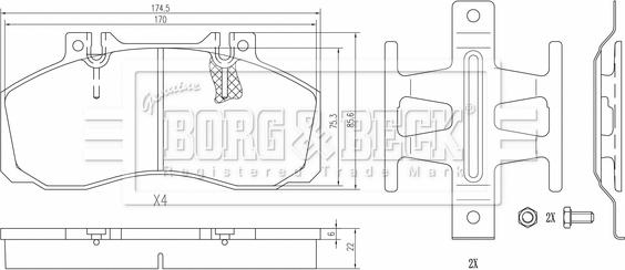 Borg & Beck BBP33034 - Kit de plaquettes de frein, frein à disque cwaw.fr