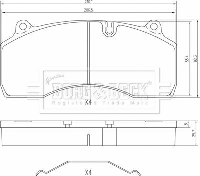 Borg & Beck BBP33020 - Kit de plaquettes de frein, frein à disque cwaw.fr